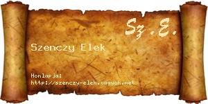 Szenczy Elek névjegykártya